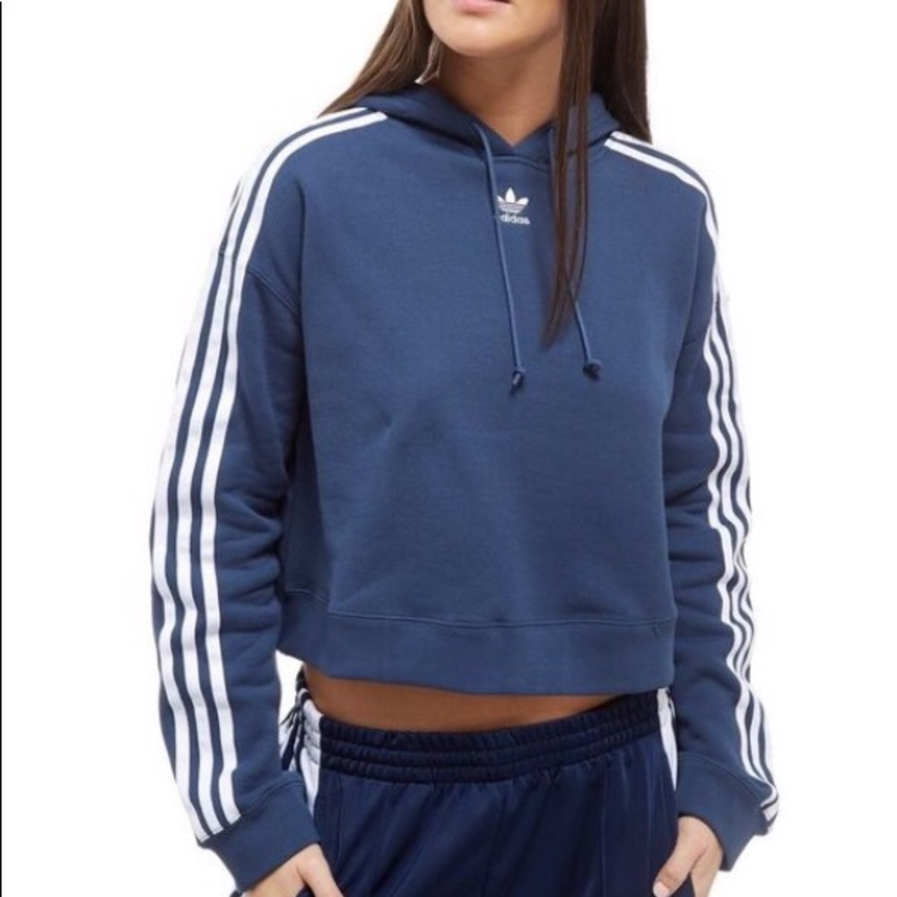 Adidas Originals Trefoil Cropped Hoodie Large New